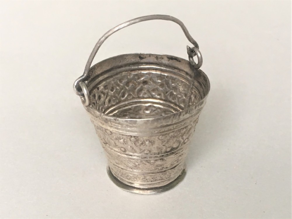 An extremely rare 18th Century miniature Dutch silver bucket