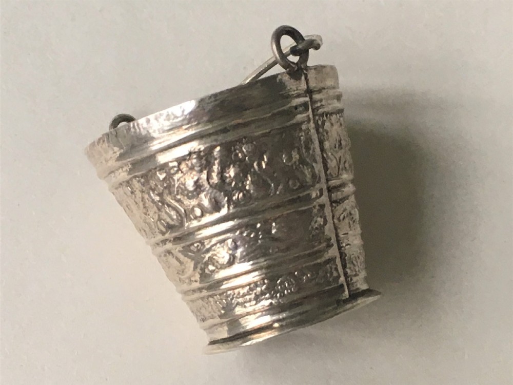 An extremely rare 18th Century miniature Dutch silver bucket View IV