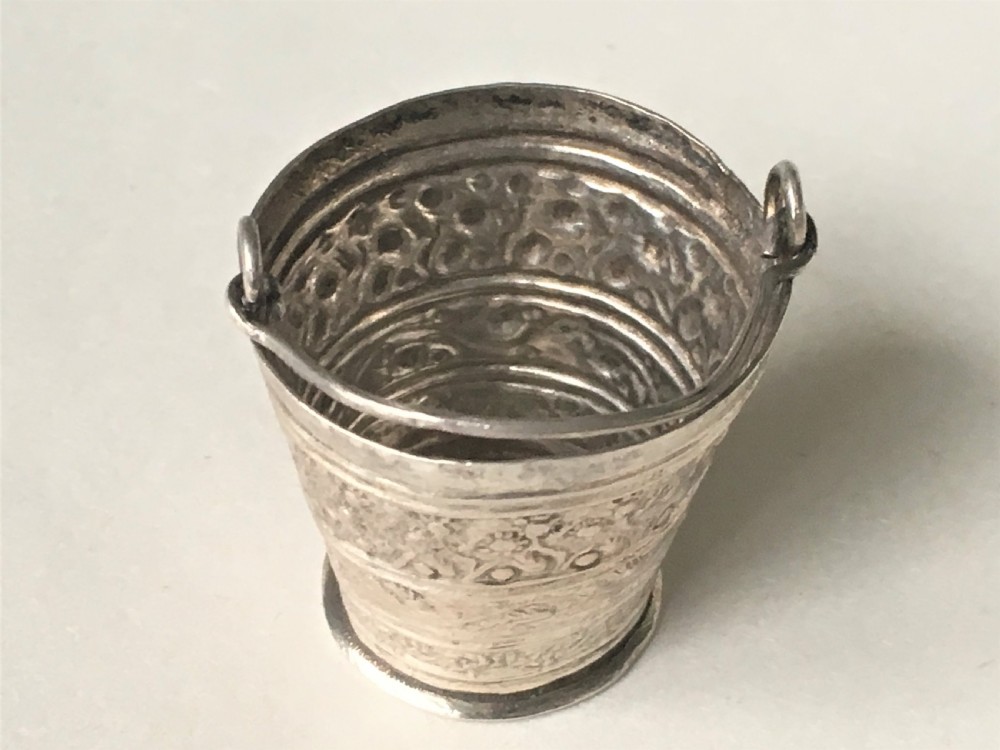 An extremely rare 18th Century miniature Dutch silver bucket View V