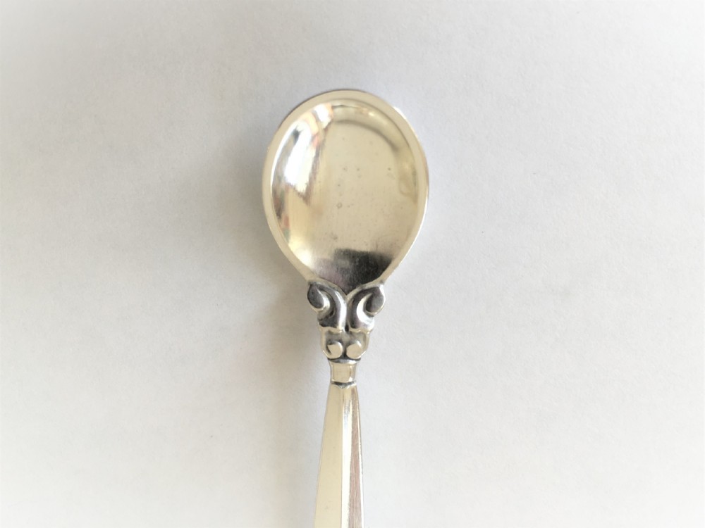 A desirable Georg Jensen silver condiment spoon View III