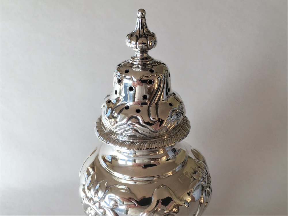 A fabulous Victorian silver sugar caster View V