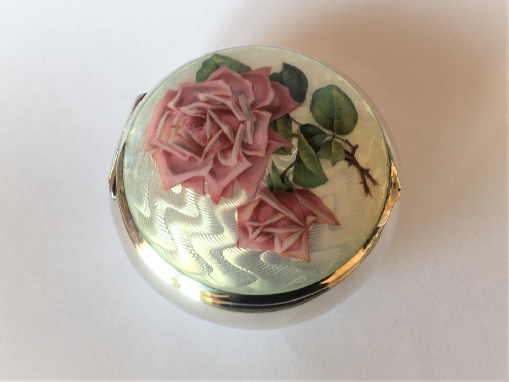 A fabulous Edwardian silver & guilloche enamel box View II
