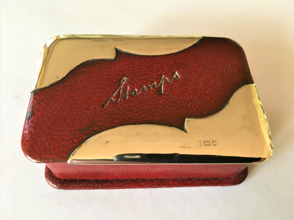 An Edwardian silver mounted triple stamp box View II