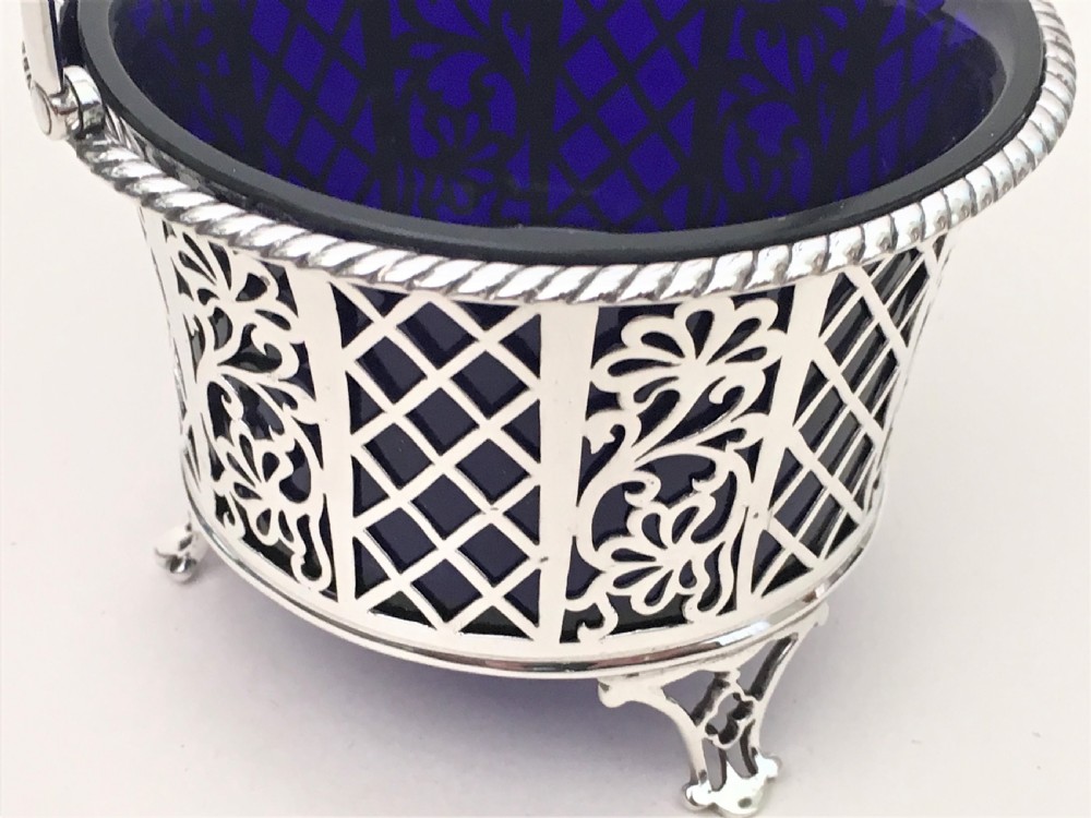 A gorgeous George V pierced silver basket View II