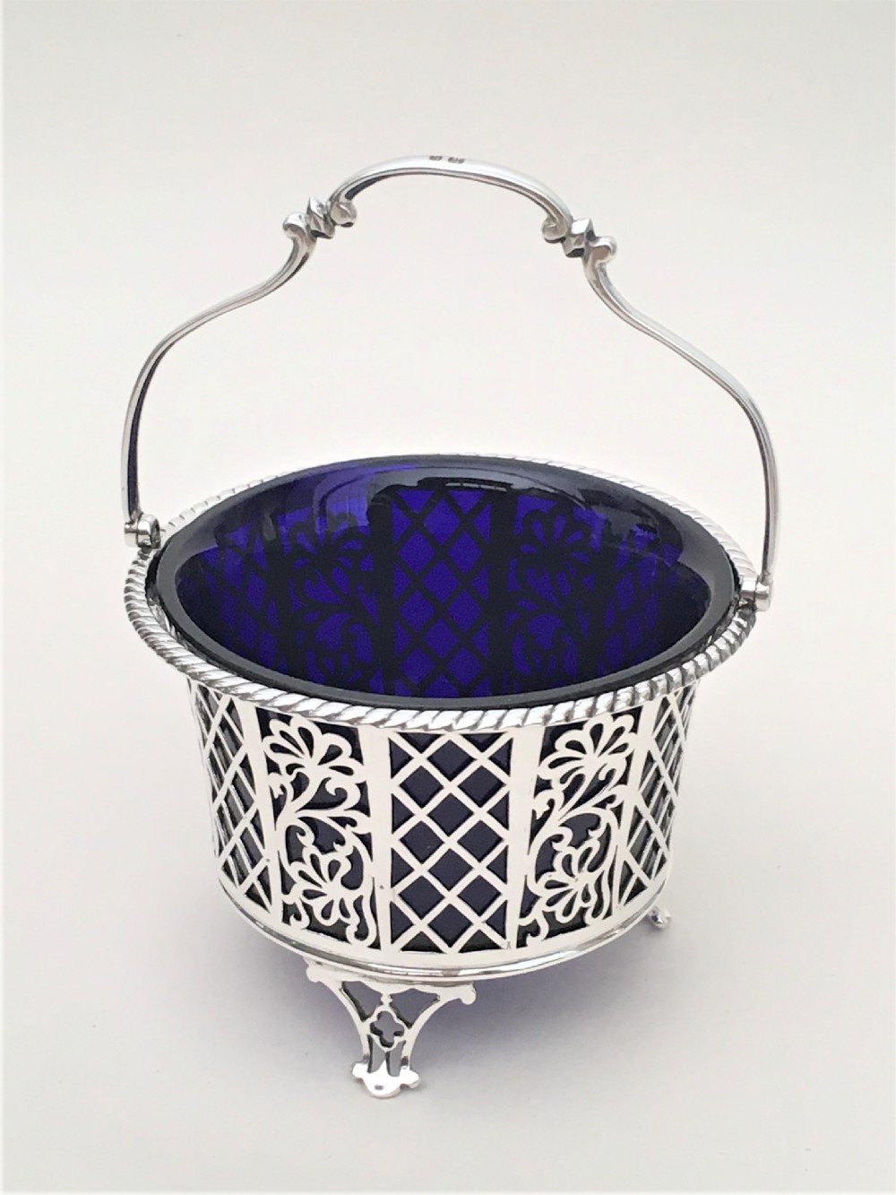 A gorgeous George V pierced silver basket View III