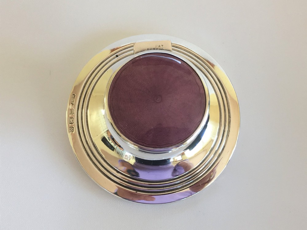 A fabulous boxed silver & enamel inkwell & pen View X