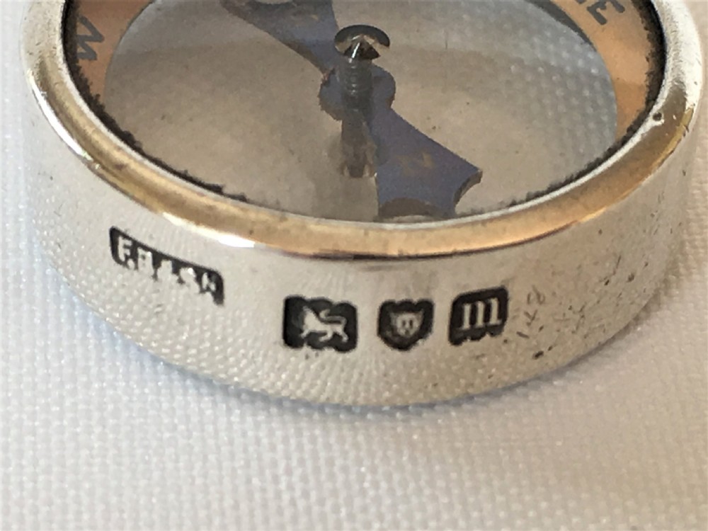 A rare silver George V compass View III
