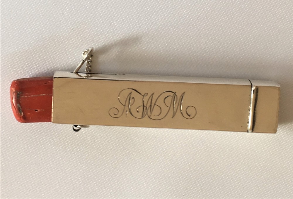 A rare Edwardian silver vesta/sealing wax combo View IV