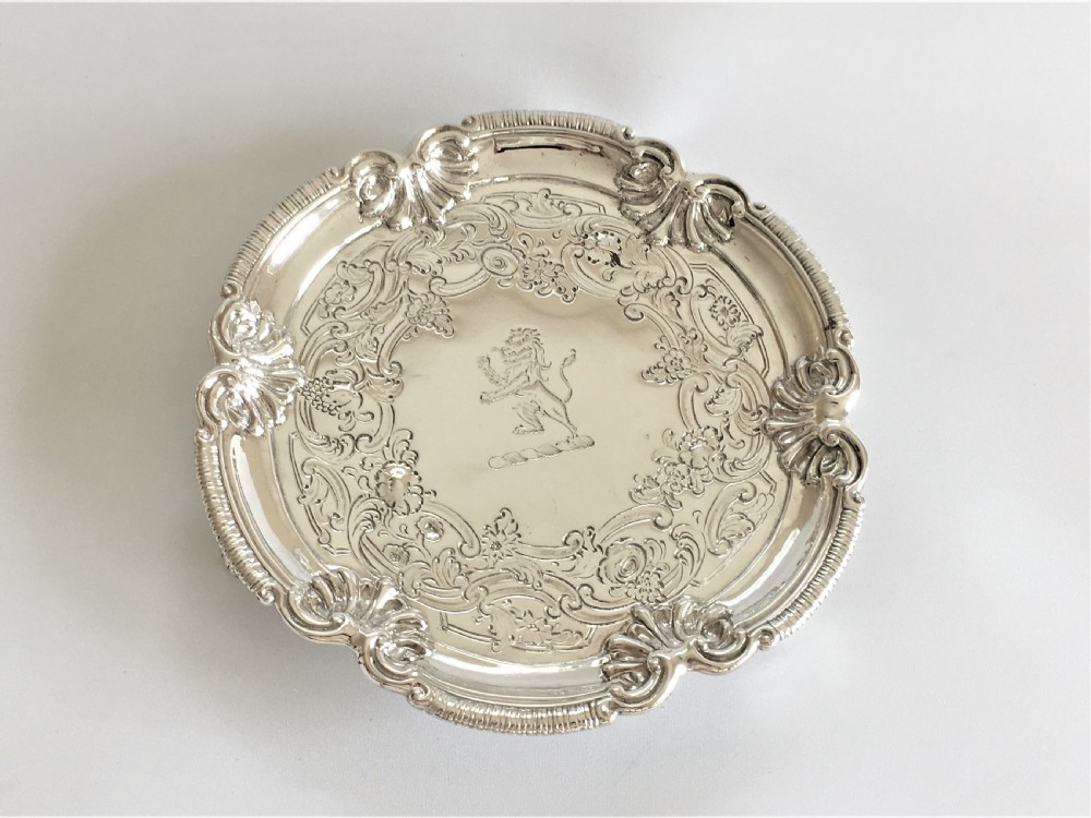A gorgeous George II silver waiter/card tray View II