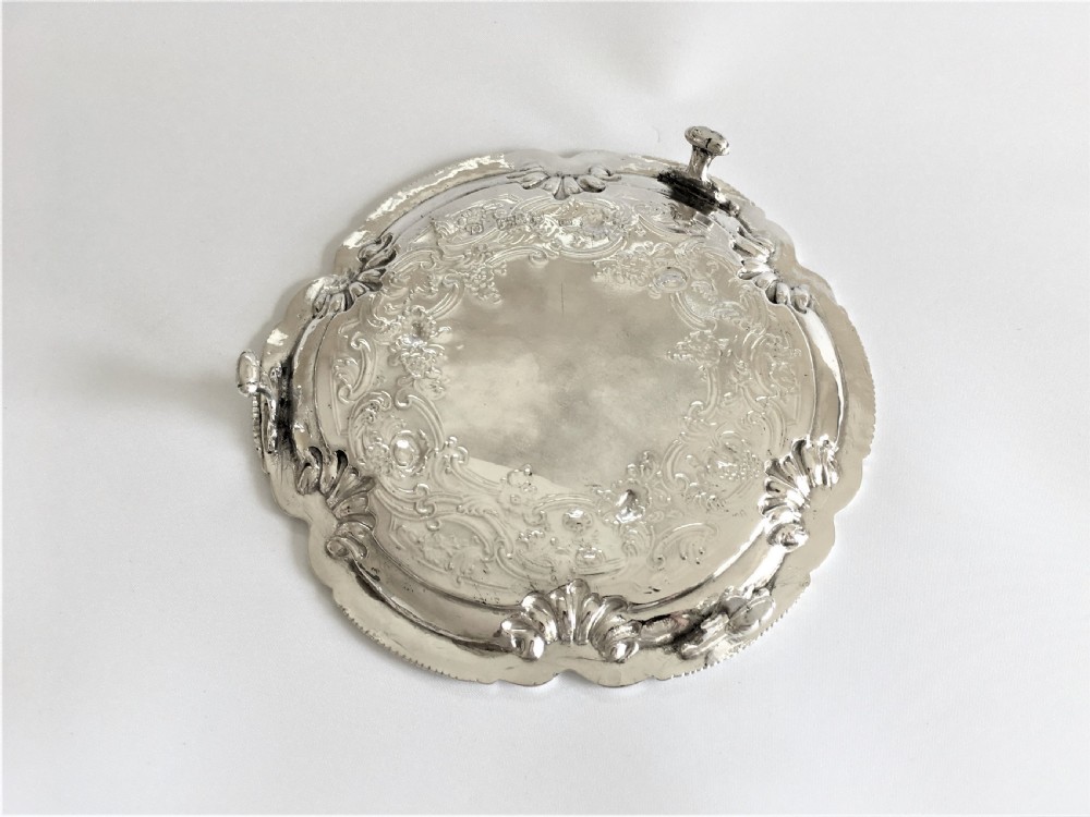 A gorgeous George II silver waiter/card tray View V