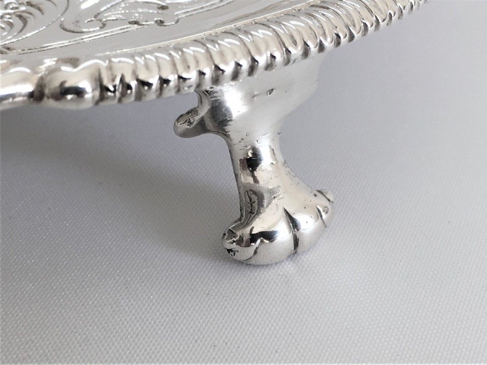 A gorgeous George II silver waiter/card tray View VII