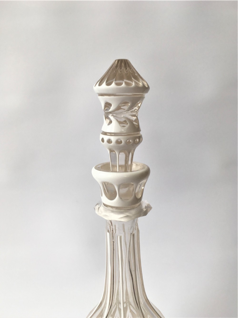 A fabulous Victorian white overlay decanter View II