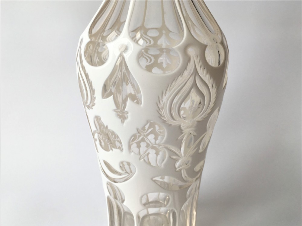 A fabulous Victorian white overlay decanter View V