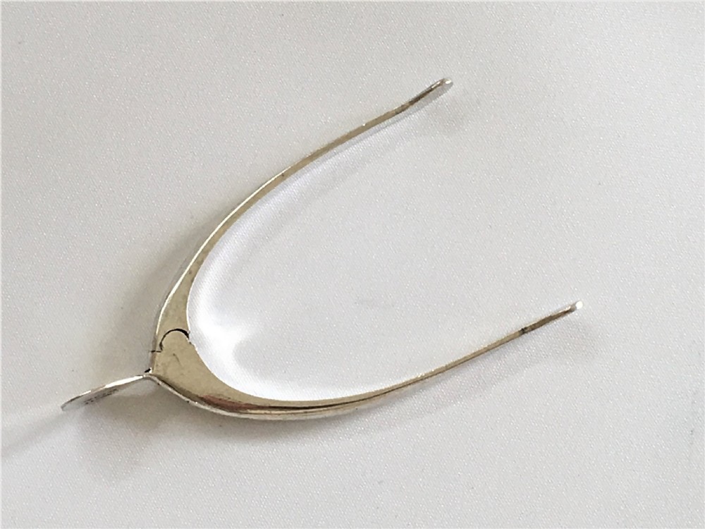 A pair of novelty silver sprung wishbone tongs View IV