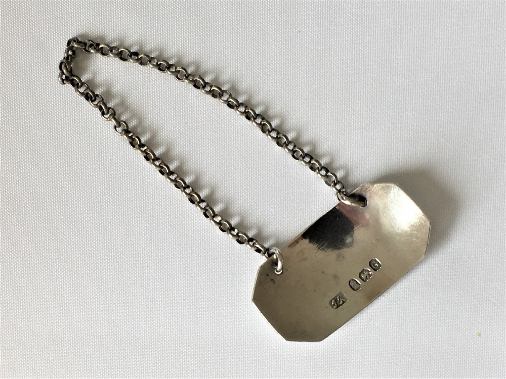 A rare Georgian silver 'Orange' decanter label View III