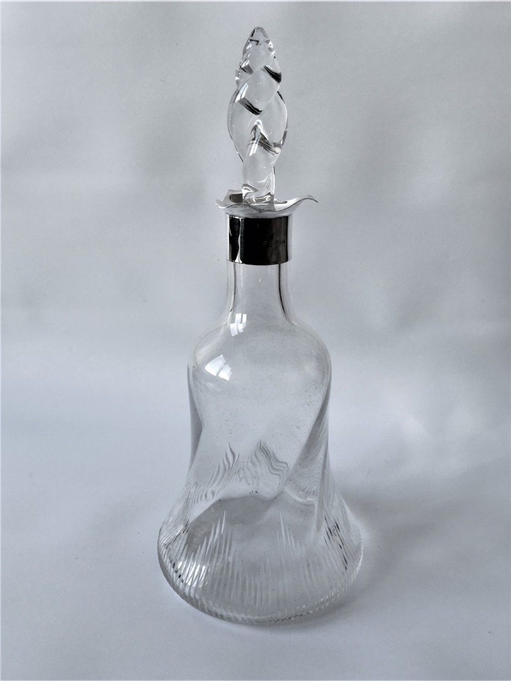An Edwardian Chester silver mounted decanter