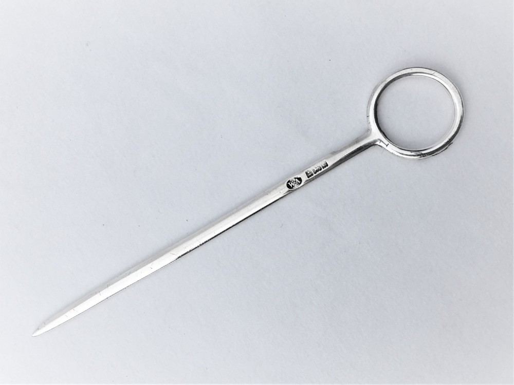 An unusual Edwardian silver game skewer