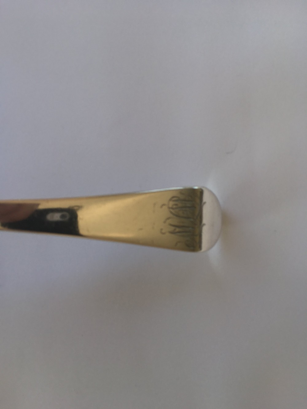 A superb 18th Century silver shell bowl soup ladle View V