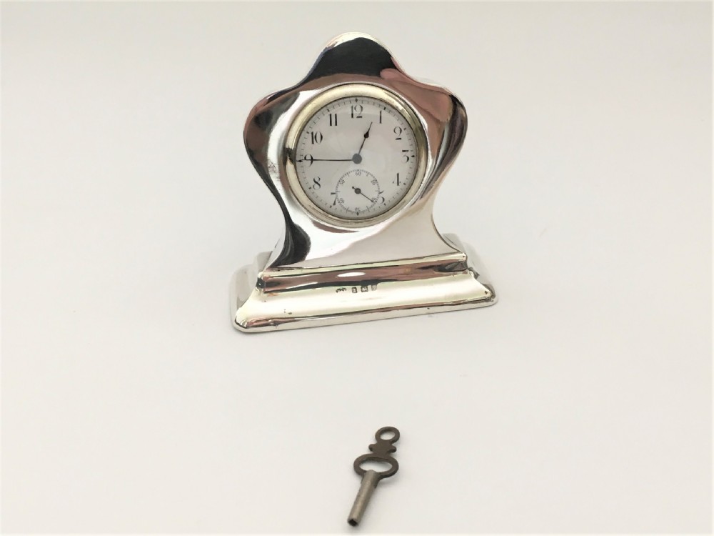 A gorgeous Edwardian silver clock View II