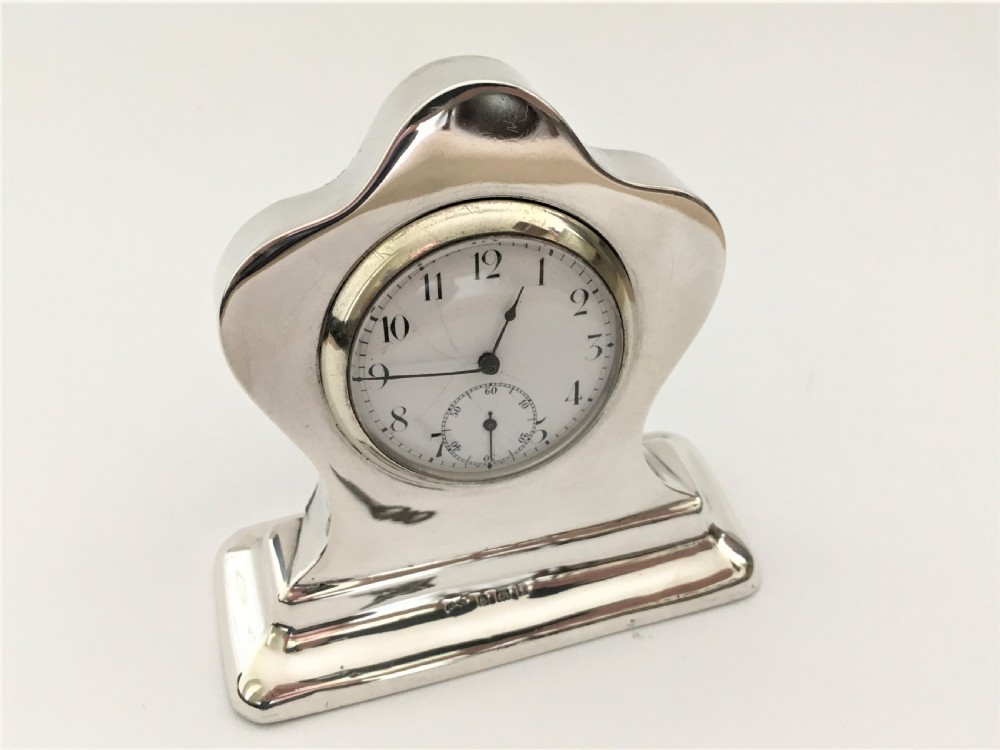 A gorgeous Edwardian silver clock View III