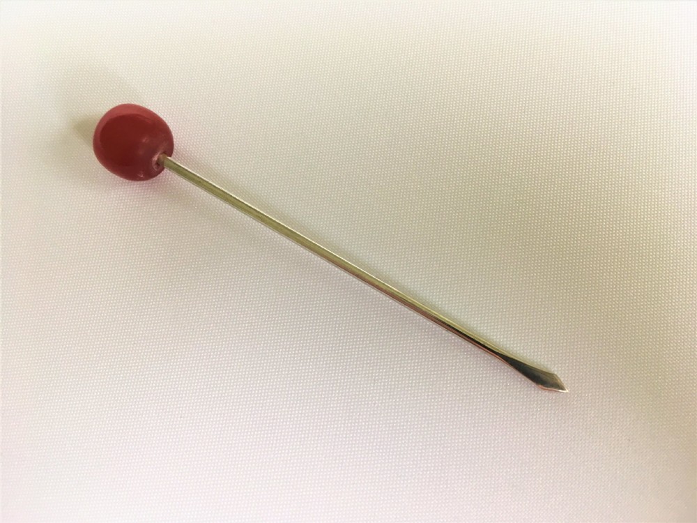 A charming set of six Sterling silver 'cherry' cocktail sticks View II