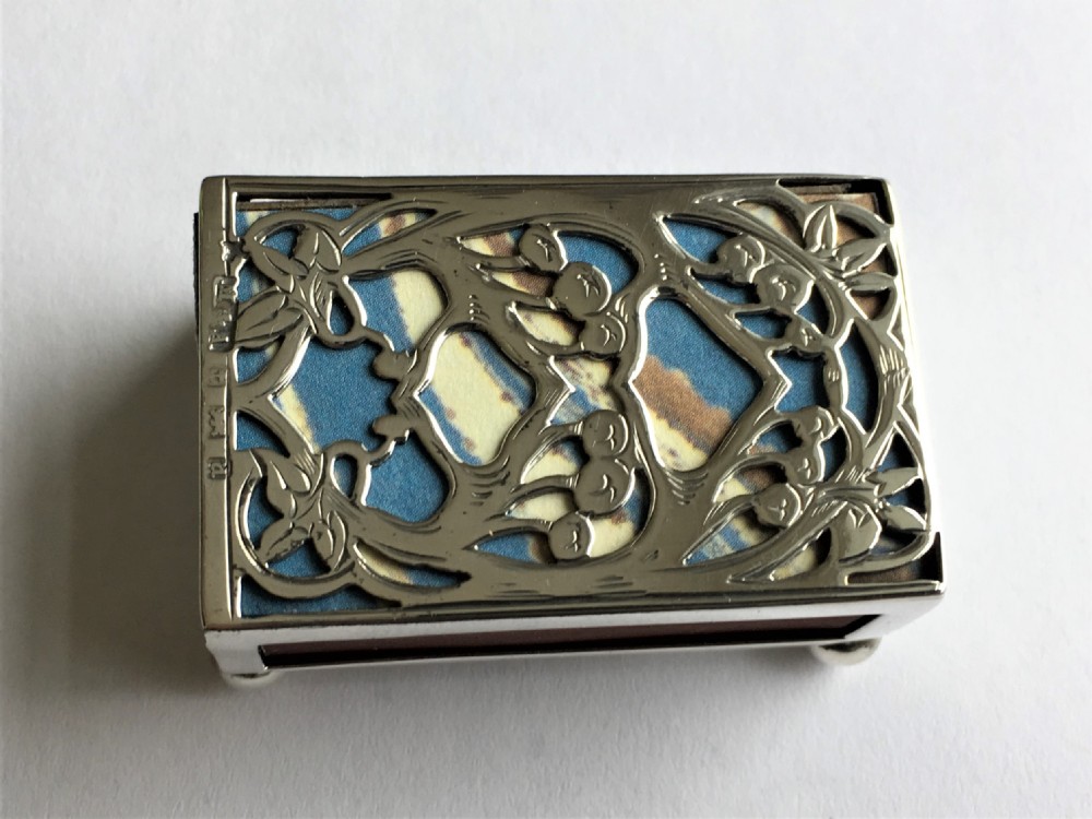 A Victorian Art Nouveau silver match box case View II