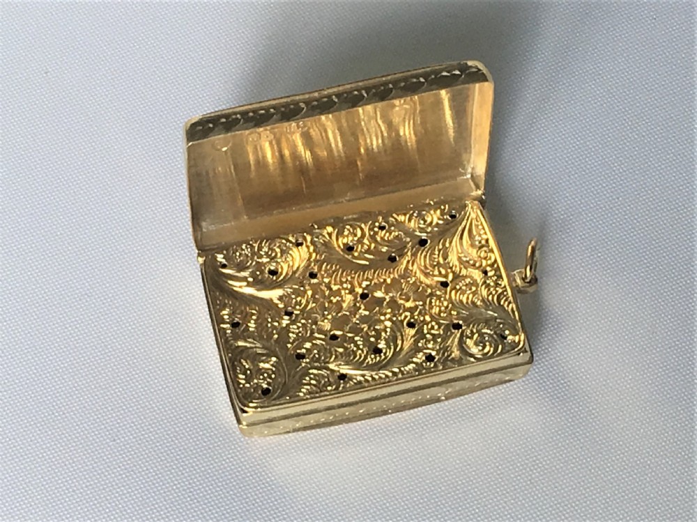 A fabulous early Victorian silver gilt vinaigrette View VI
