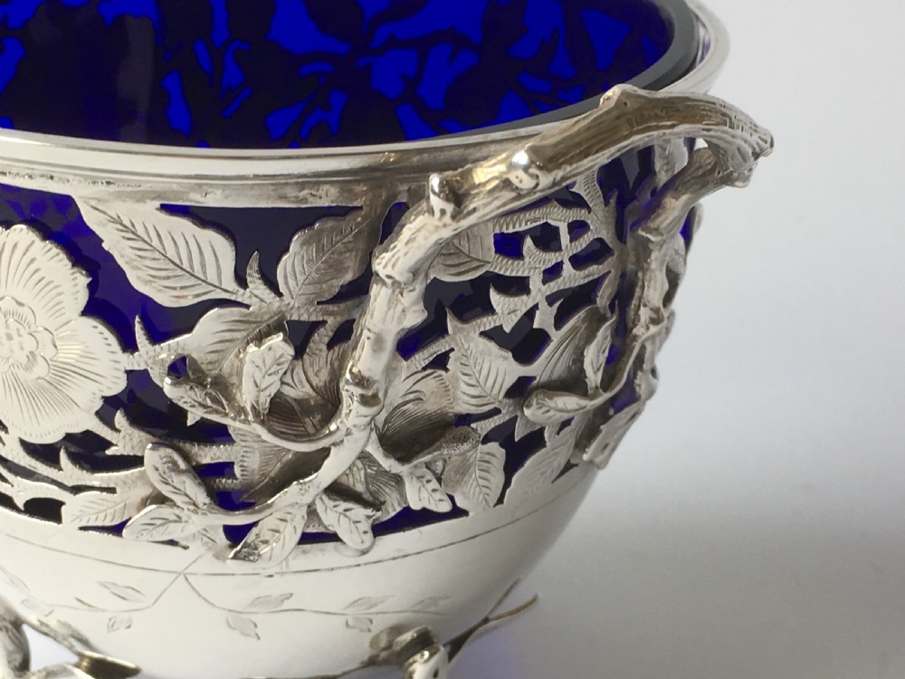 A superb Victorian naturalistic silver bowl View V