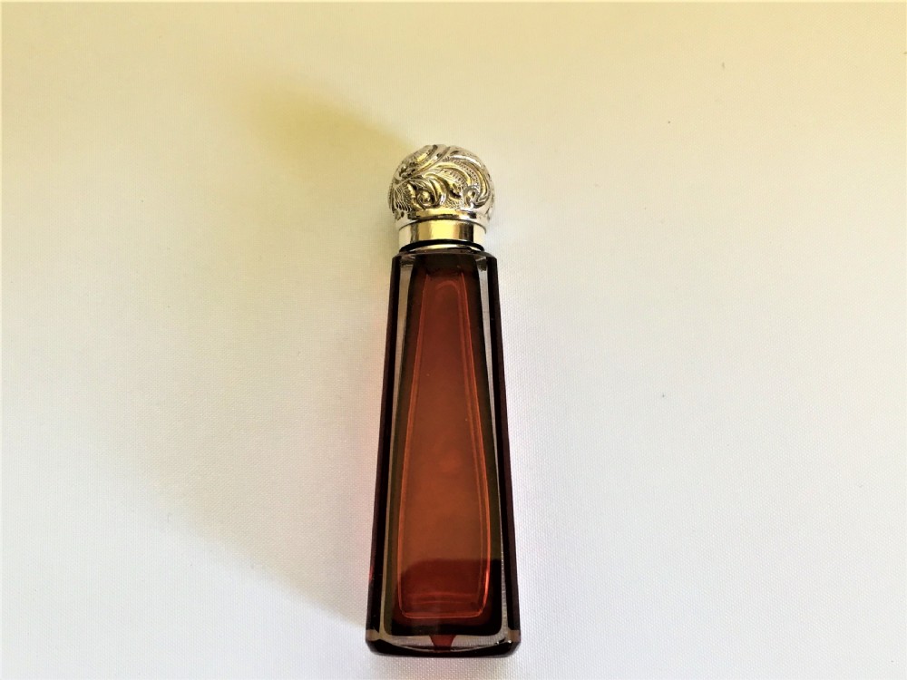  A lovely Victorian silver & cranberry scent bottle View III
