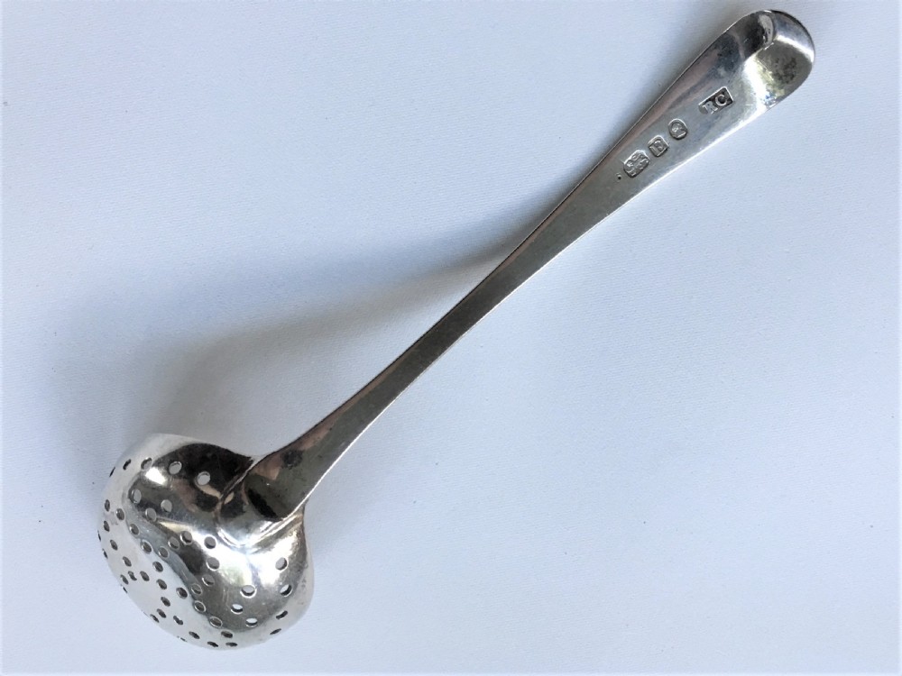A rare Georgian silver spice sifting ladle View II