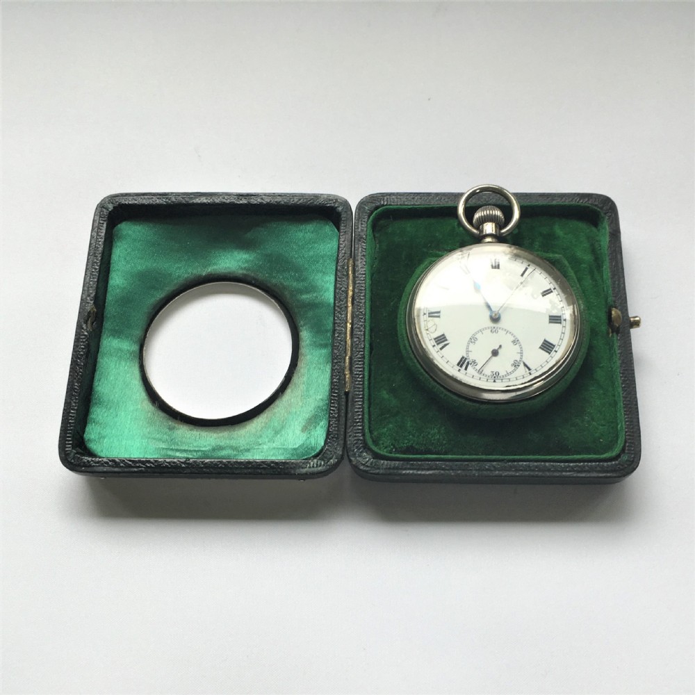 A silver case pocket watch/travelling clock View V