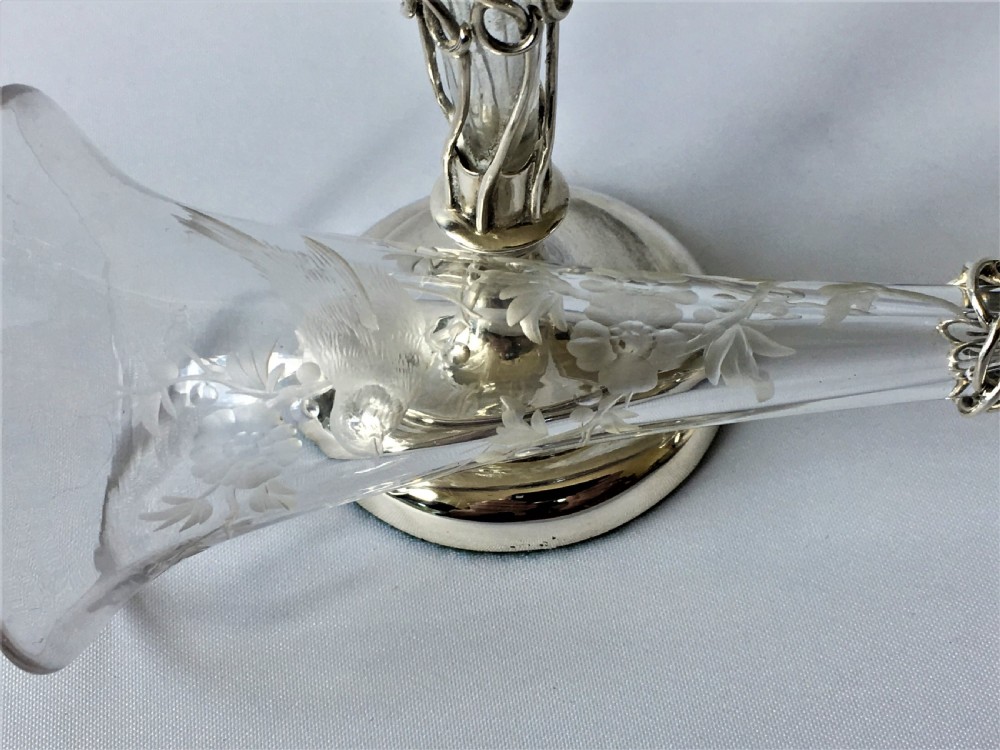 A lovely pair of William Comyns silver bud vases View V