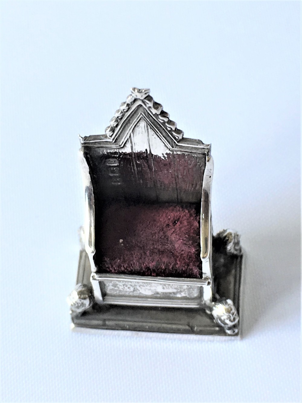 An unusual silver Coronation throne pin cushion View VII