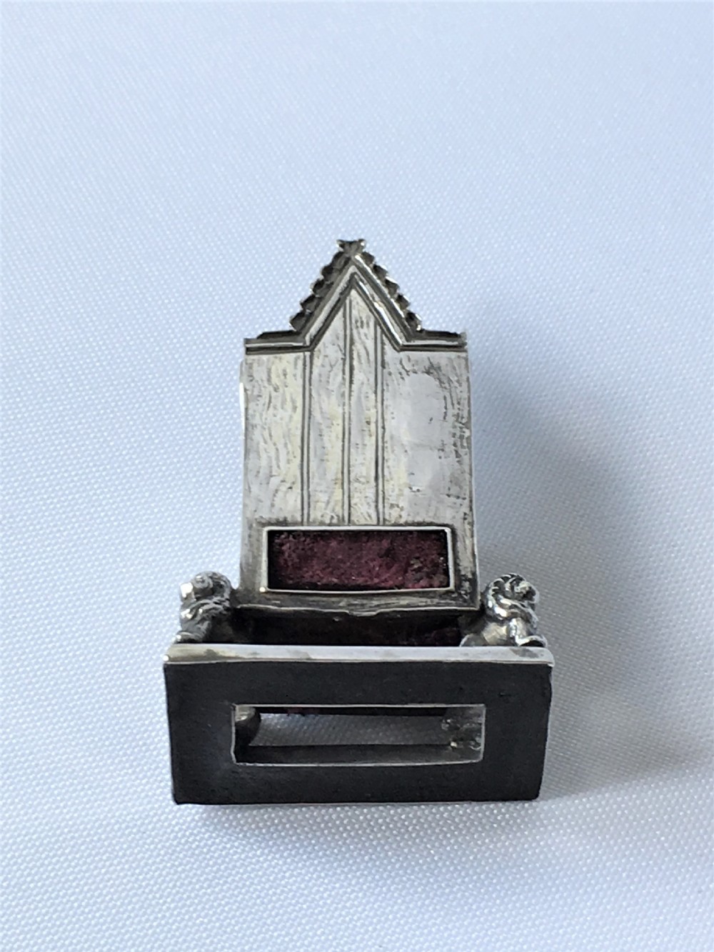 An unusual silver Coronation throne pin cushion View IX