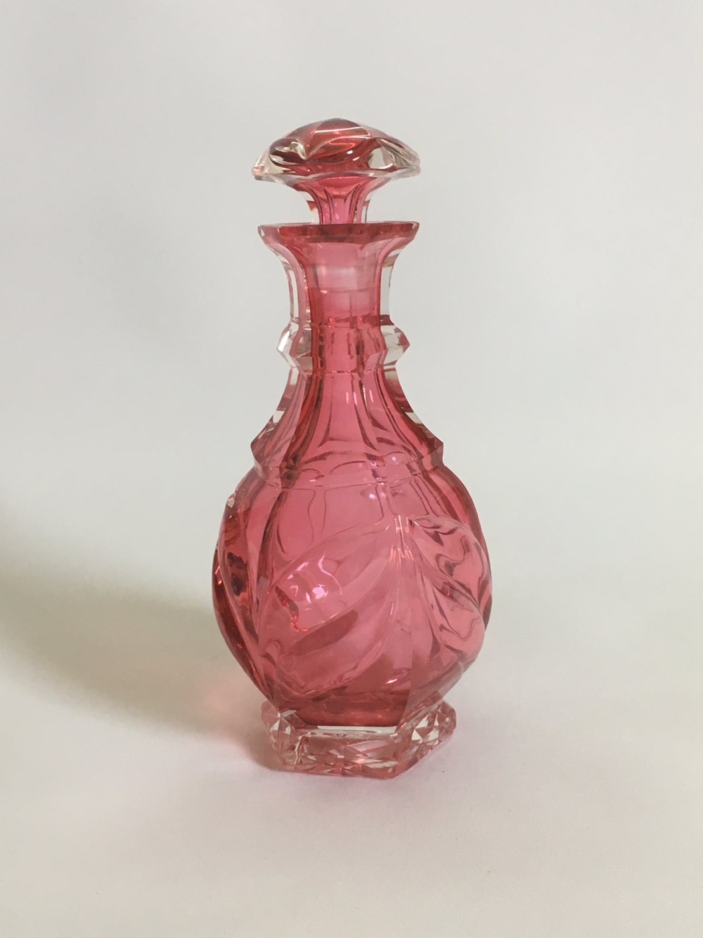 A Victorian cranberry gothic cut cologne bottle View VI