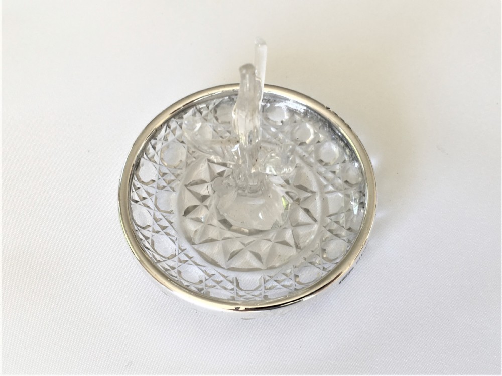 A unusual Edwardian silver mounted ring tree/trinket dish View III