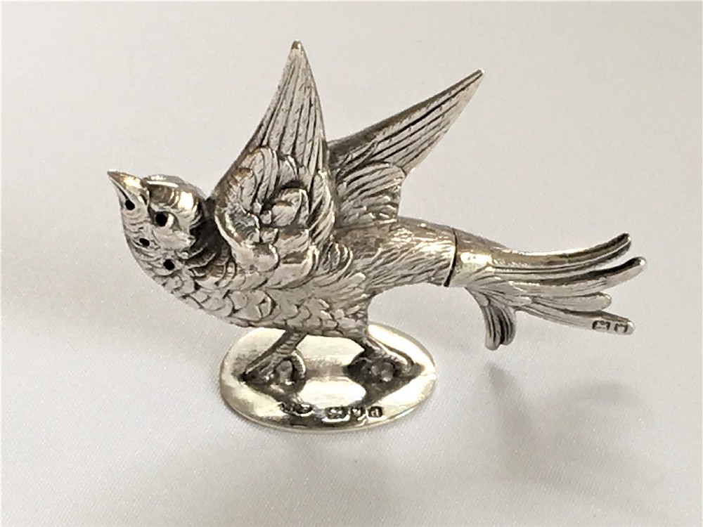 An extremely rare Victorian silver novelty spice pot