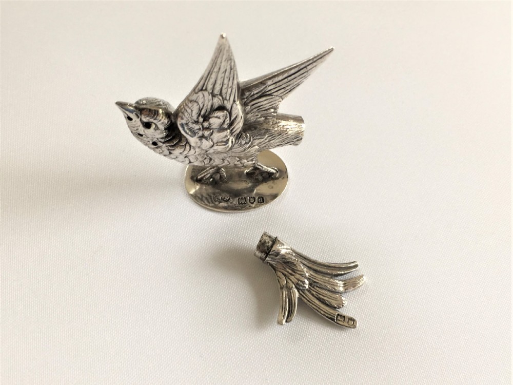 An extremely rare Victorian silver novelty spice pot View V