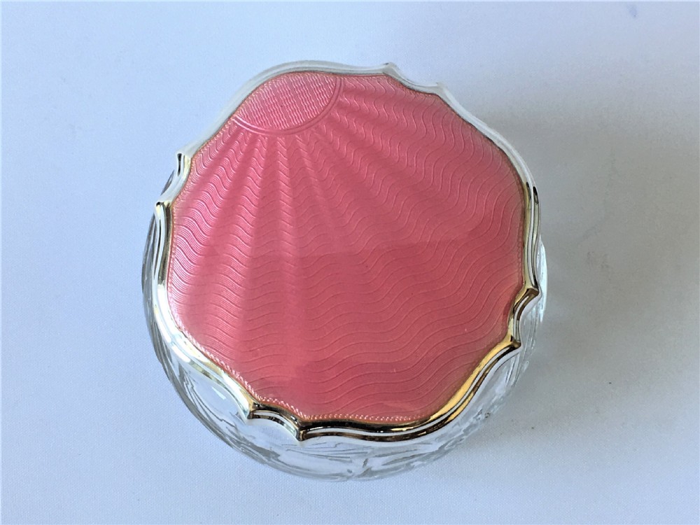 A superb Art Deco silver & guilloche enamel powder bowl View IV