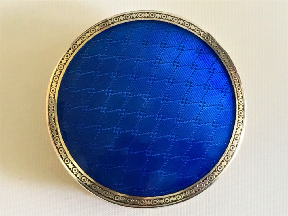 A rare silver & guilloche enamel card table brush View V