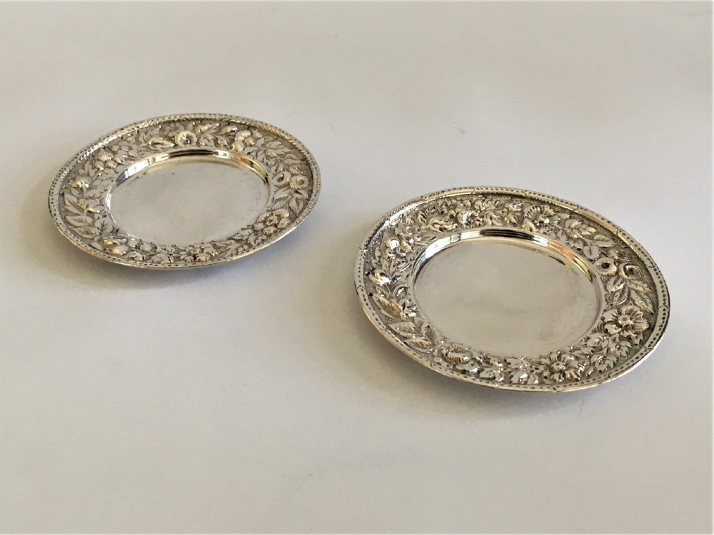 A superb pair of Tiffany & Co. silver trinket dishes