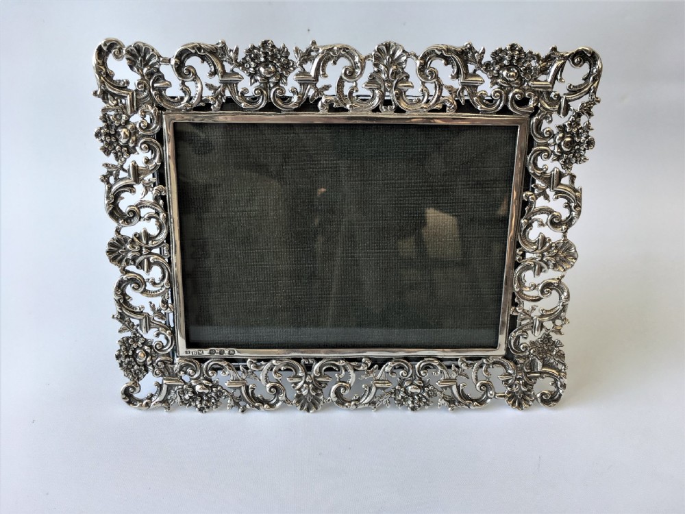 A superb fully cast Victorian silver photo frame