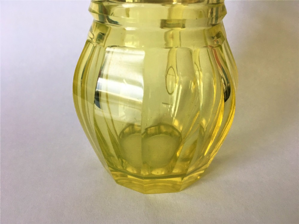 A rare Victorian silver & uranium glass mustard pot View IV