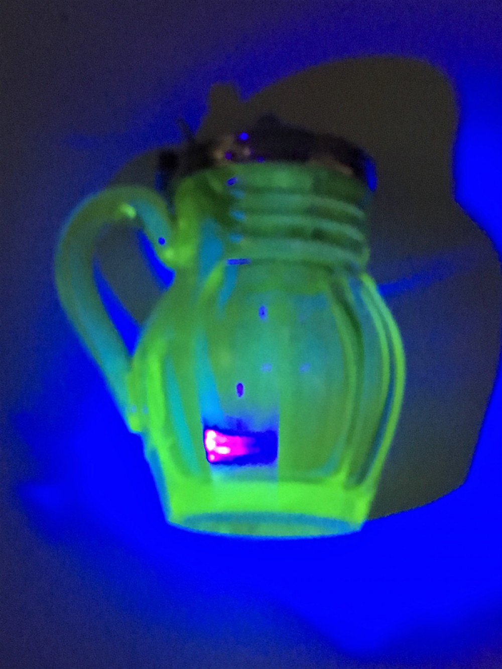 A rare Victorian silver & uranium glass mustard pot View VII