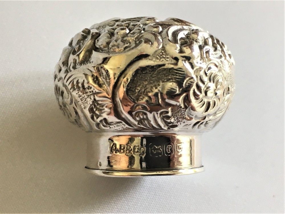 A lovely Edwardian silver & Cranberry large scent bottle View VI