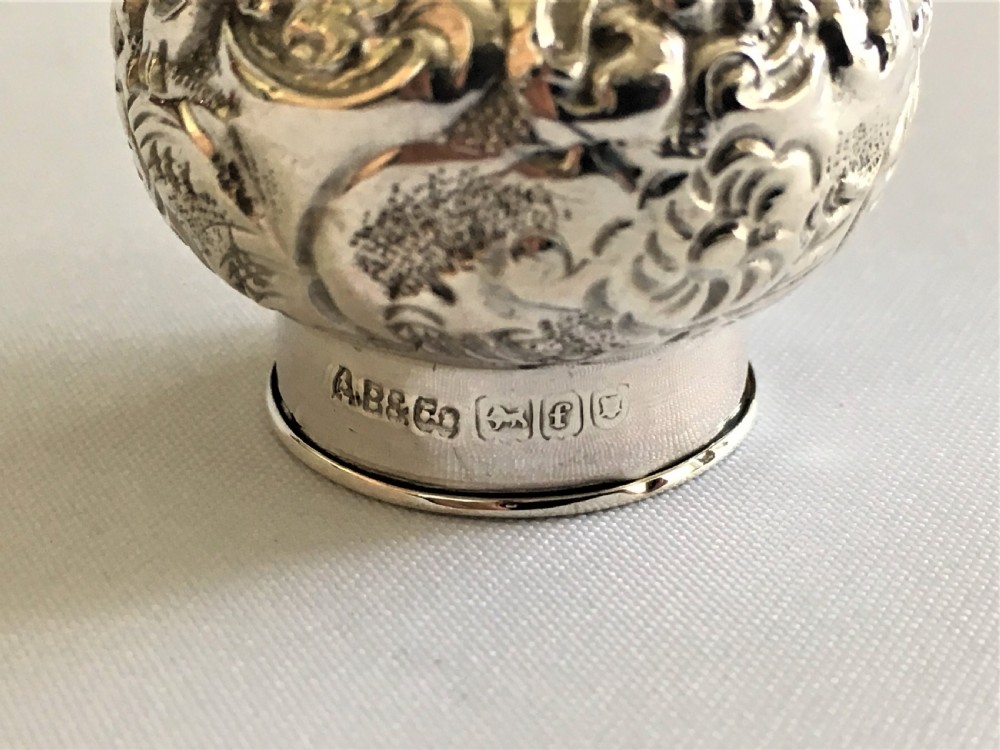 A lovely Edwardian silver & Cranberry large scent bottle View VII
