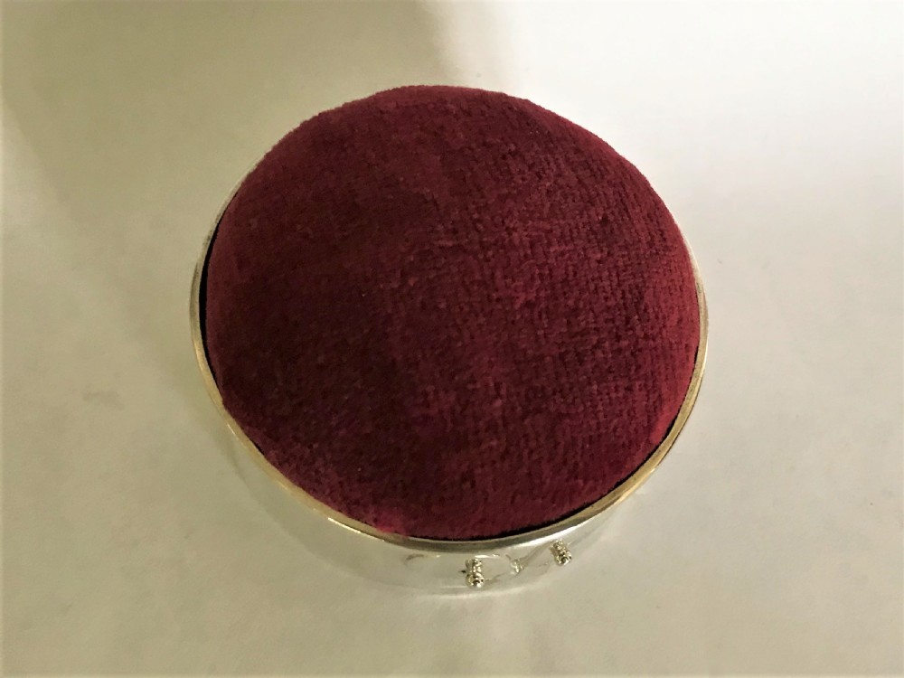 A rare Edwardian silver Tennis themed pin cushion View III