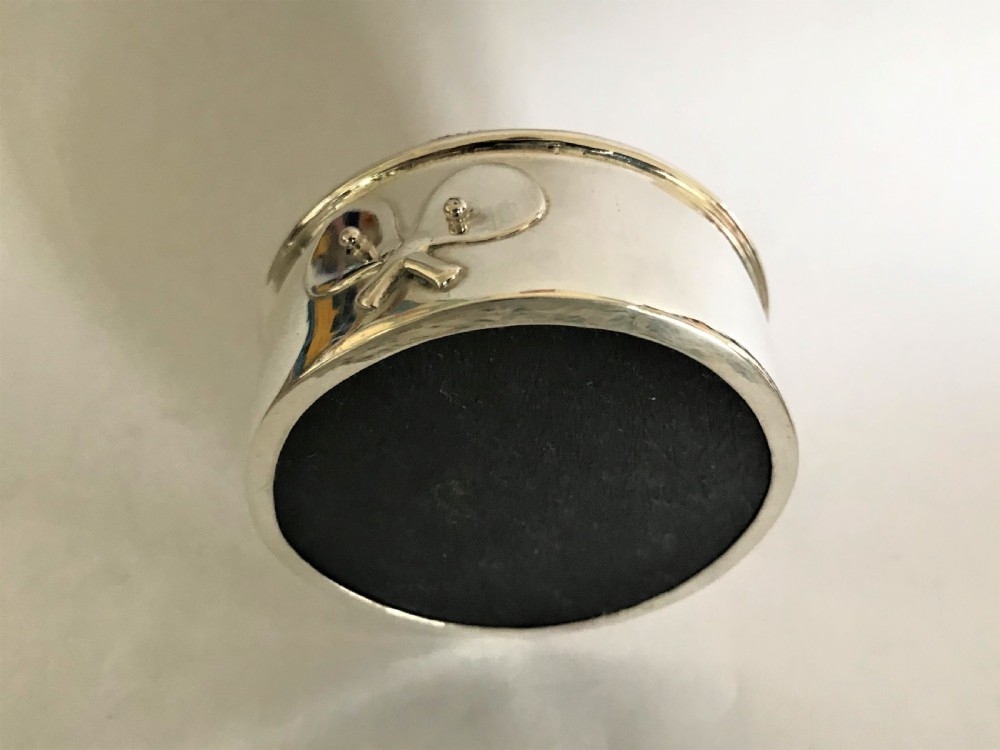A rare Edwardian silver Tennis themed pin cushion View V