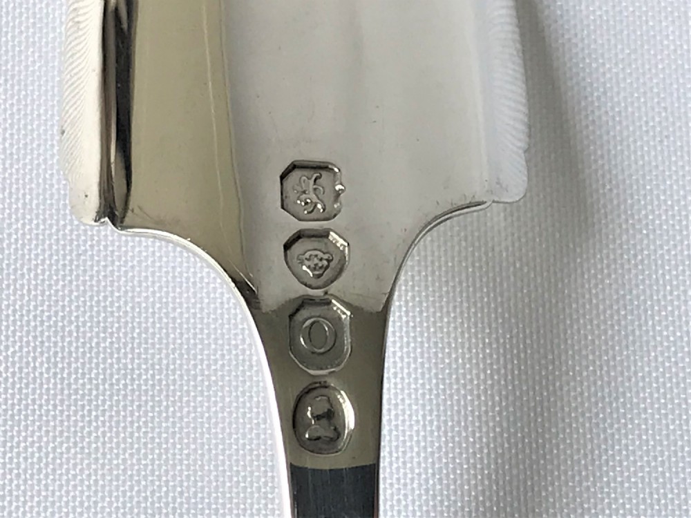 A rare Georgian silver & mother-of-pearl Stilton scoop View VI