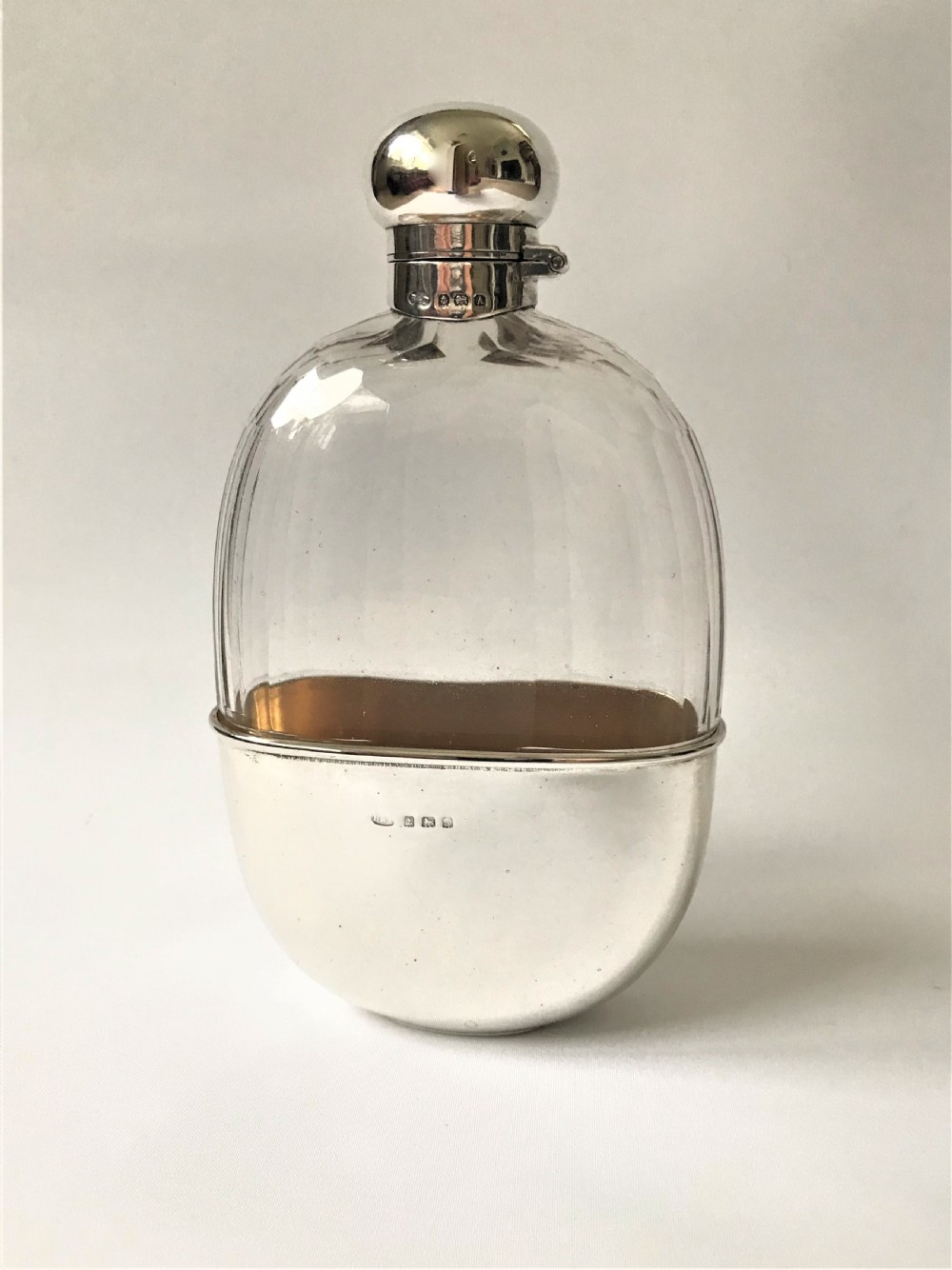 A handsome George V silver mounted hip flask